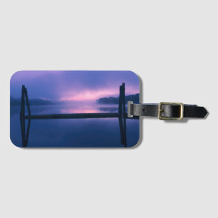 Étiquette À Bagage Réflexions sur le lever de soleil violet et rose s