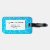 Étiquette À Bagage Réflexions sur l'eau de la piscine bleu chatoyante (Dos horizontal)