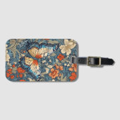 Étiquette À Bagage Regal Butterfly Amidst William Morris Floral (Devant Horizontal)