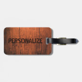 Étiquette À Bagage Regard en bois personnalisé (Dos horizontal)
