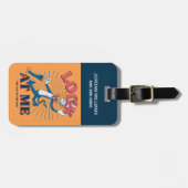 Étiquette À Bagage Regarde-Moi Chat Dans Le Casquette (Devant horizontal)