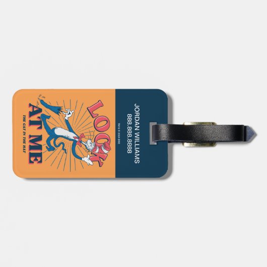 Étiquette À Bagage Regarde-Moi Chat Dans Le Casquette (Dos horizontal)