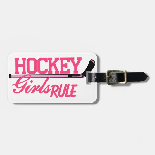 Étiquette À Bagage Règle de filles d'hockey (Devant horizontal)