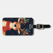 Étiquette À Bagage Reindeer Starry Noël Twinkle soir (Devant horizontal)