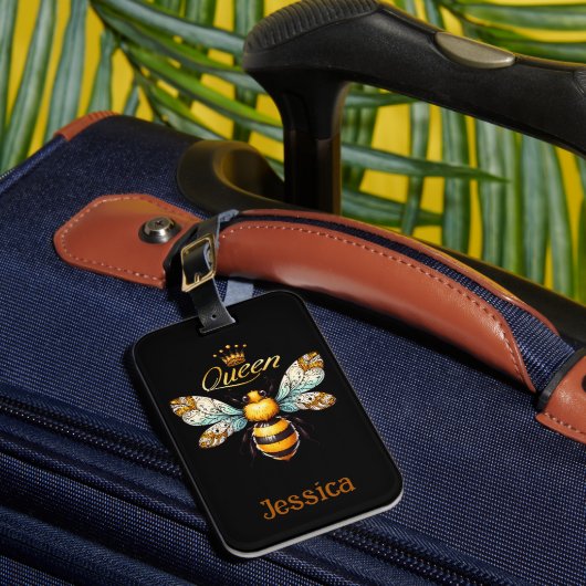 Étiquette À Bagage Reine Abeille Vintage Personnalisé (Insitu Rectoal 1)