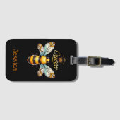 Étiquette À Bagage Reine Abeille Vintage Personnalisé (Devant Horizontal)