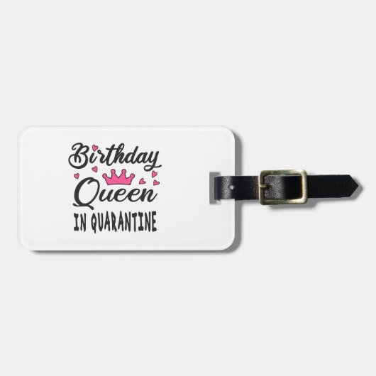 Étiquette À Bagage Reine d'anniversaire en quarantaine (Devant horizontal)
