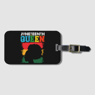 Étiquette À Bagage Reine Juneteenth Fille Afro Noire Mélanine 