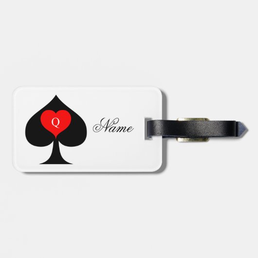 Étiquette À Bagage Reine noire des pique Coeur rouge Thunder_Cove (Dos horizontal)