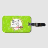 Étiquette À Bagage Reine verticale de brune du vert (Devant Horizontal)