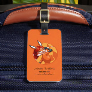Étiquette À Bagage Rena Rouge Orange Badge