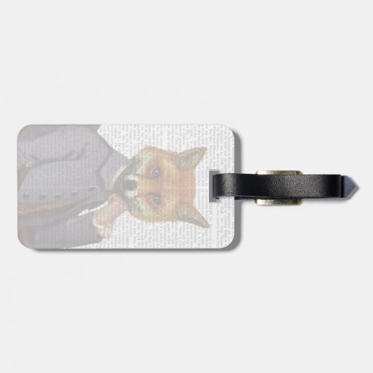 Étiquette À Bagage Renard avec Flûte 2 (Dos horizontal)