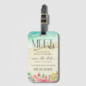 Étiquette À Bagage Rencontrez-nous Beach Floral Calligraphie Enregist (Devant Vertical)