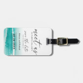 Étiquette À Bagage Rencontrez-Nous Dans Mariage Destination Turquoise (Devant horizontal)