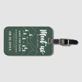 Étiquette À Bagage Rencontrez-nous Forest Mariage Calligraphie Enregi (Devant Horizontal)