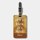 Étiquette À Bagage "Rends-le, c'est à moi" Balise bagage (Devant Vertical)