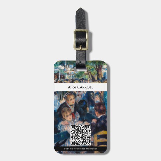 Étiquette À Bagage Renoir - Bal au moulin de la Galette - Code QR (Devant Vertical)