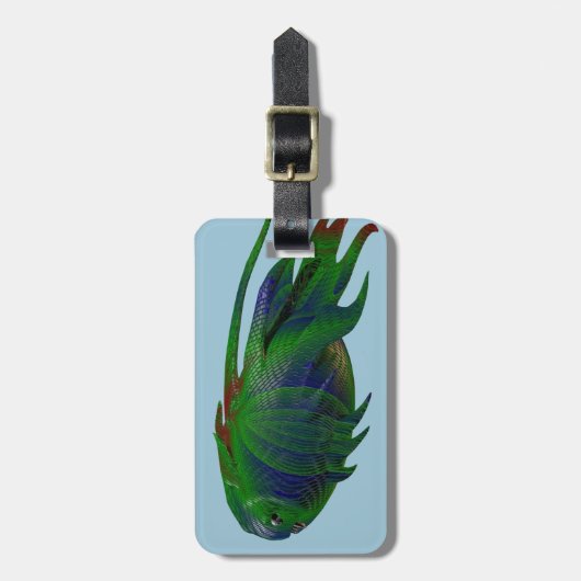 Étiquette À Bagage Réplique du fossile de Coelacanth (Devant Vertical)