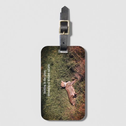 Étiquette À Bagage Repose Cheetah Rêver D'Aventures (Devant Vertical)