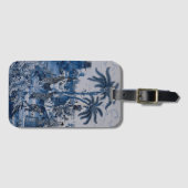Étiquette À Bagage Repro Chinoiserie Delft Carrelage bleu et blanc (Devant Horizontal)