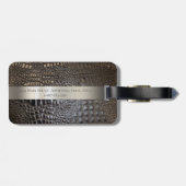Étiquette À Bagage Reptile ivoire Brown en cuir numérique en titane m (Dos horizontal)