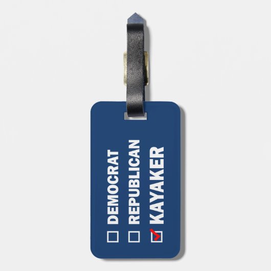 Étiquette À Bagage Républicain démocrate Kayaker (Dos Vertical)