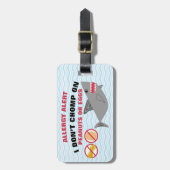 Étiquette À Bagage Requin d'alerte d'allergie d'arachide d'oeufs pour (Devant Vertical)