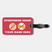 Étiquette À Bagage Requin d'alerte d'allergie d'arachide d'oeufs pour (Dos horizontal)