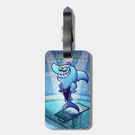 Étiquette À Bagage Requin de nageur (Dos Vertical)