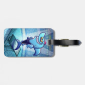 Étiquette À Bagage Requin de nageur (Dos horizontal)