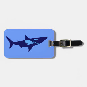 Étiquette À Bagage Requin diver shark