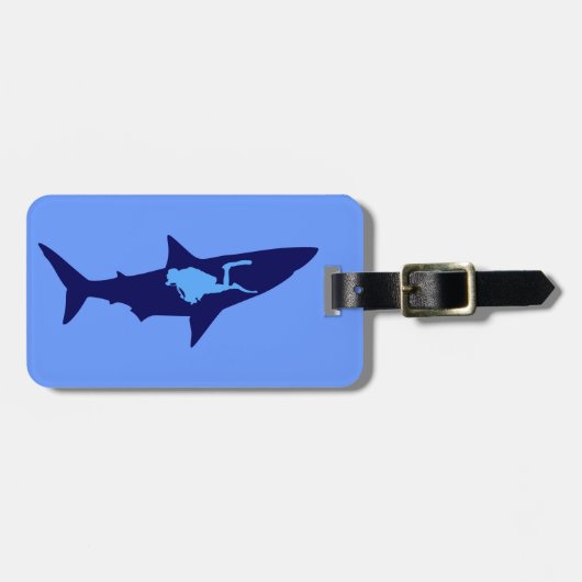 Étiquette À Bagage Requin diver shark (Devant horizontal)