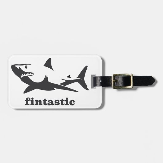 Étiquette À Bagage Requin - fintastic (Devant horizontal)