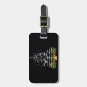 Étiquette À Bagage Requin Noël Arbre de requin Amateurs de cadeaux (Devant Vertical)