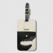 Étiquette À Bagage Requin noir (Devant Vertical)