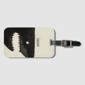 Étiquette À Bagage Requin noir (Devant Horizontal)