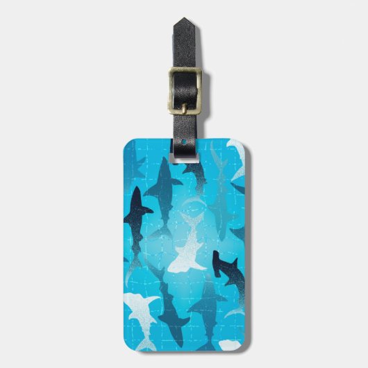 Étiquette À Bagage requins ! (Devant Vertical)
