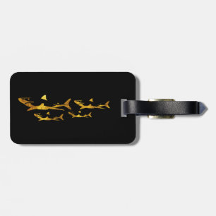 Étiquette À Bagage Requins d'or
