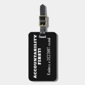 Étiquette À Bagage Responsabilisation d'abord, gentillesse ensuite (Devant Vertical)