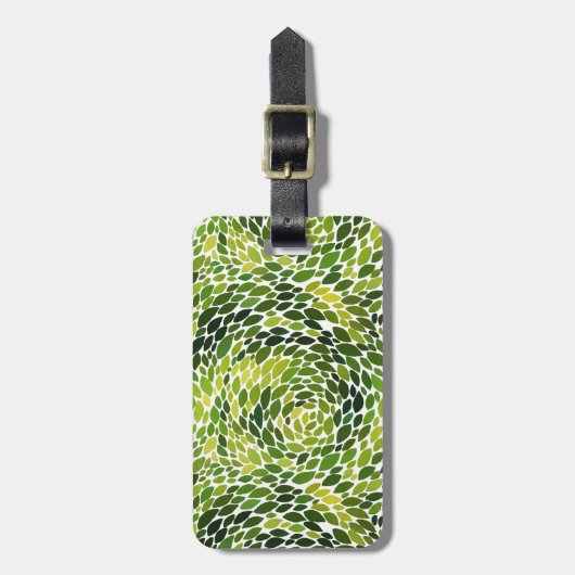 Étiquette À Bagage Ressort Danses Vert Feuilles Aquarelle (Devant Vertical)