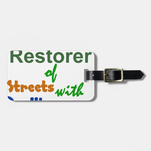 Étiquette À Bagage Restaurateur de rues avec logements - Isaïe 58:12 (Devant horizontal)