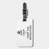 Étiquette À Bagage Restez Calme Et Commencez La Révolution (Devant Vertical)