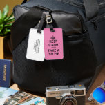 Étiquette À Bagage Restez calme et prenez un selfie amusant voyage to<br><div class="desc">Restez calme et prenez un selfie amusant voyage touristique étiquette de bagage. Étiquette de bagages personnalisé pour sacs et valises. Typographie moderne avec couronne. Créez votre propre cool Restez calme et continuez à citer. La couleur et le texte de l'Arrière - plan peuvent être modifiés. Humour de voyage / plaisanterie...</div>