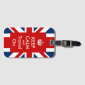 Étiquette À Bagage Restez tranquille et voyagez avec le British UK Fl (Devant Horizontal)