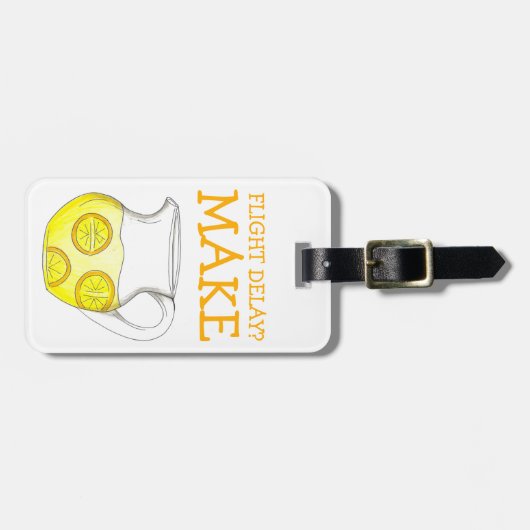 Étiquette À Bagage Retard de vol ? Faire de la limonade drôle Citron (Devant horizontal)
