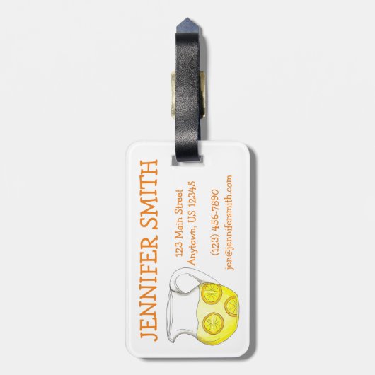 Étiquette À Bagage Retard de vol ? Faire de la limonade drôle Citron (Dos Vertical)