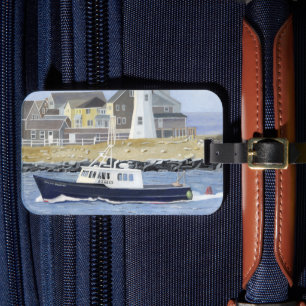 Étiquette À Bagage Retour de bateau langostier