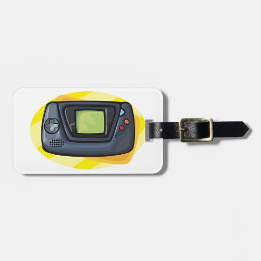 Étiquette À Bagage Retro 90s Handheld Game Console Gamer (Devant horizontal)