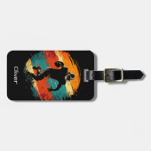 Étiquette À Bagage Retro American Football Player (Devant horizontal)