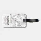 Étiquette À Bagage Rétro arrière - plan floral fait sur commande de (Dos horizontal)